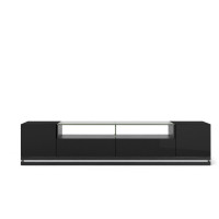 Manhattan Comfort 17553 Vanderbilt TV Stand with LED Lights in Black Gloss and Black Matte